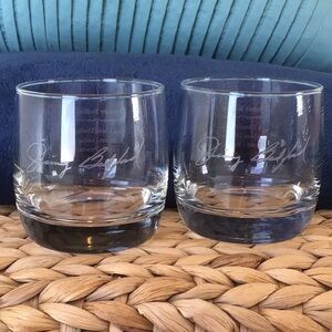 Set of 2 Jack Daniel Distillery Master Distiller Jimmy Bedford Rocks Glasses